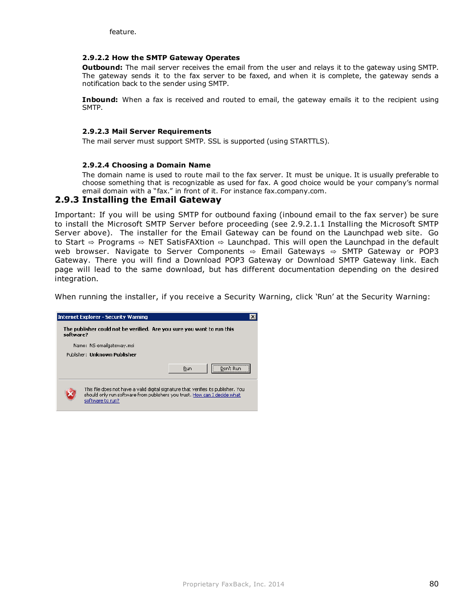FaxBack NET SatisFAXtion 9.0 - Fax Server Manual User Manual | Page 80 / 203