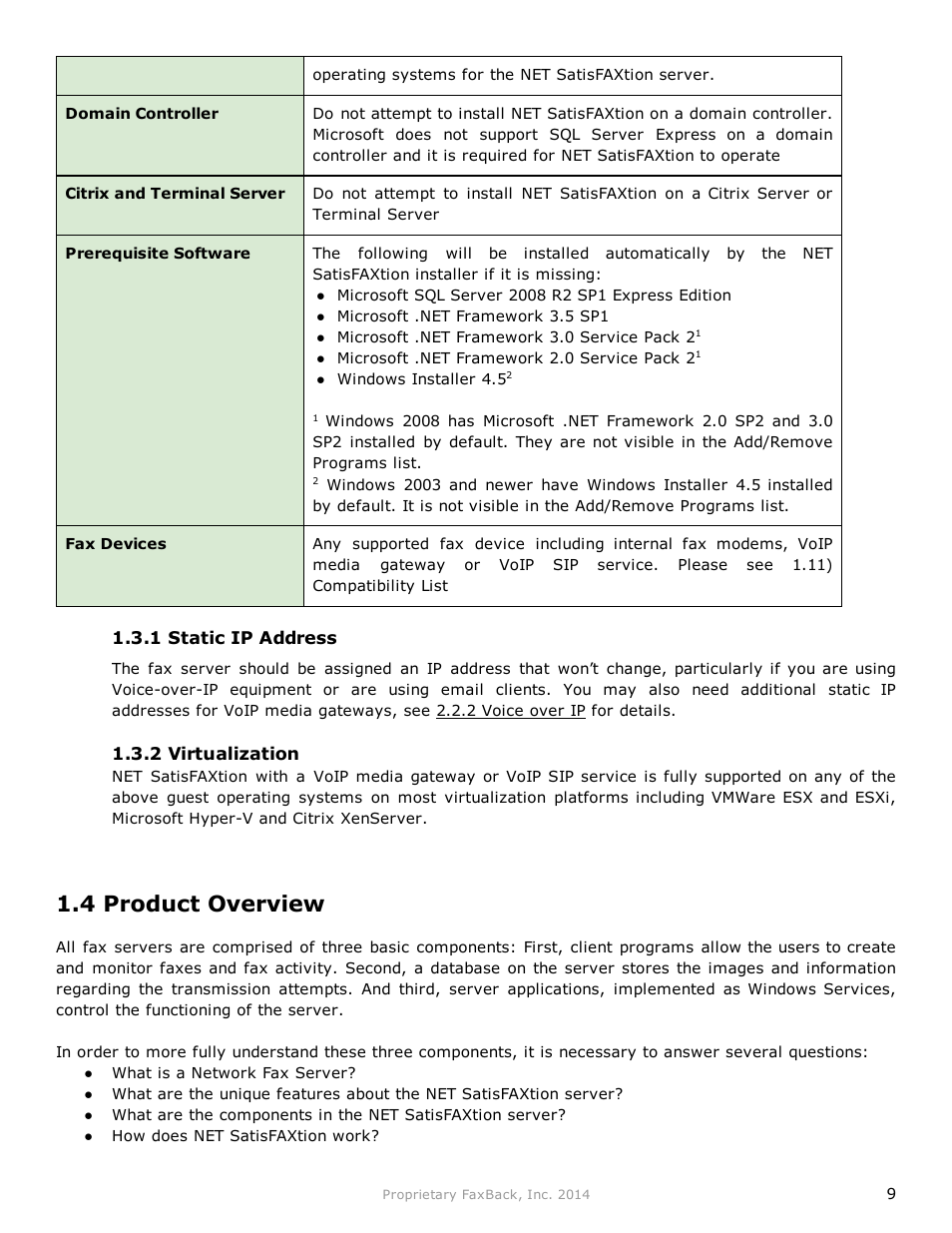 4 product overview | FaxBack NET SatisFAXtion 9.0 - Fax Server Manual User Manual | Page 9 / 203