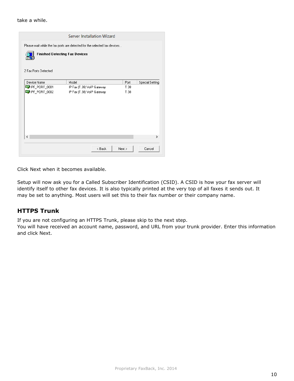 FaxBack NET SatisFAXtion 9.0 - Installation Guide (Carrier Edition) User Manual | Page 10 / 14