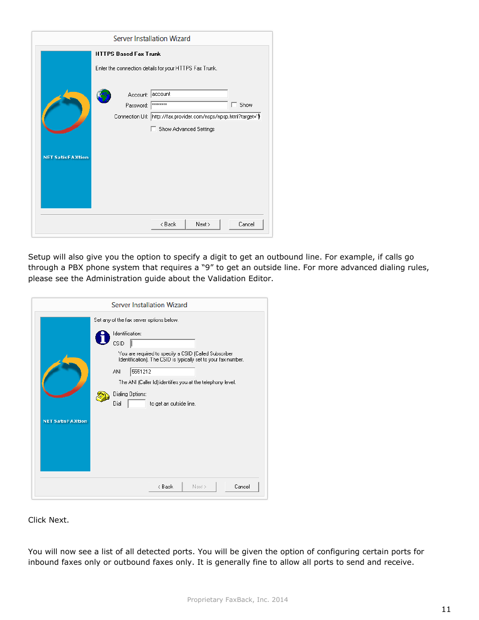 FaxBack NET SatisFAXtion 9.0 - Installation Guide (Carrier Edition) User Manual | Page 11 / 14