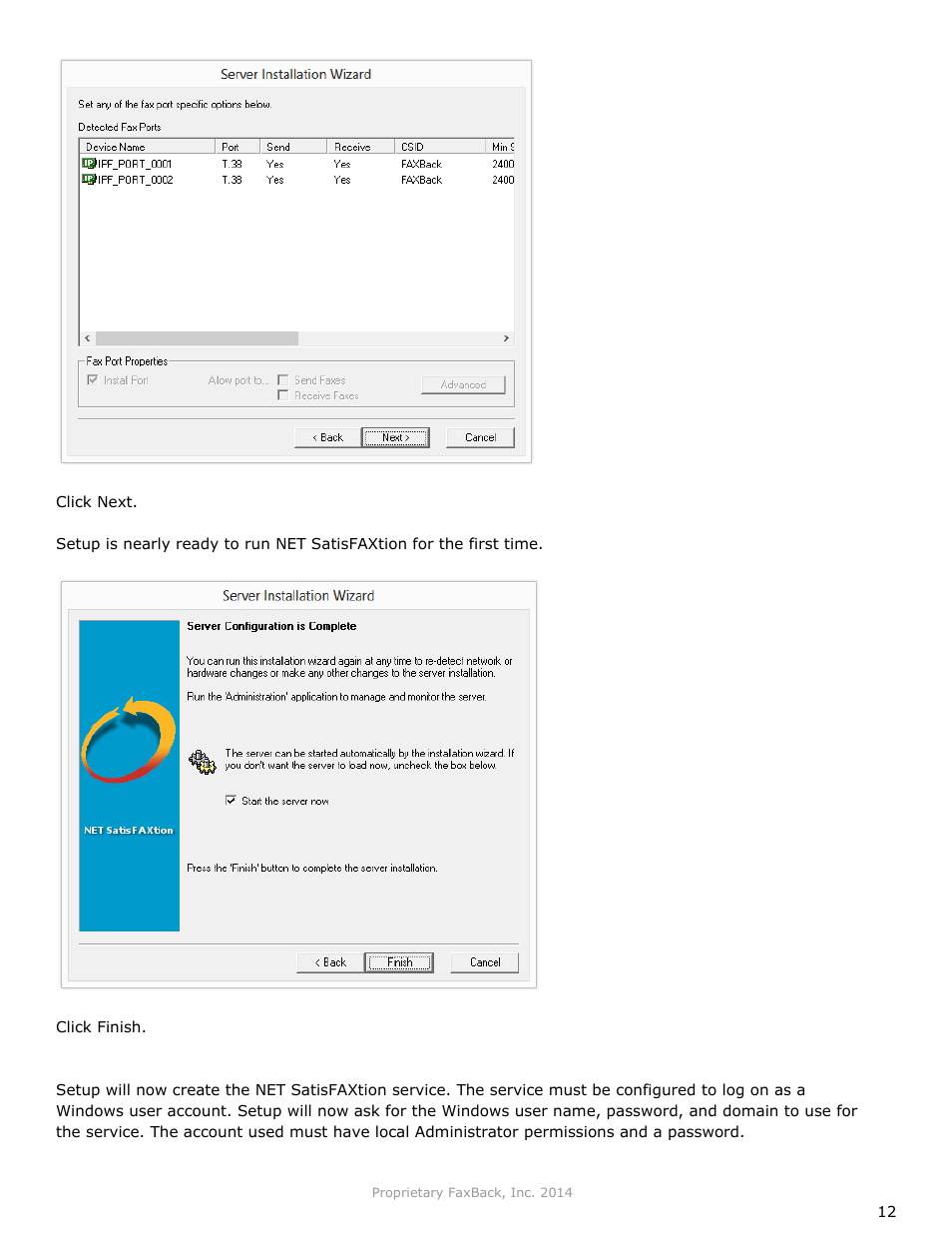 FaxBack NET SatisFAXtion 9.0 - Installation Guide (Carrier Edition) User Manual | Page 12 / 14