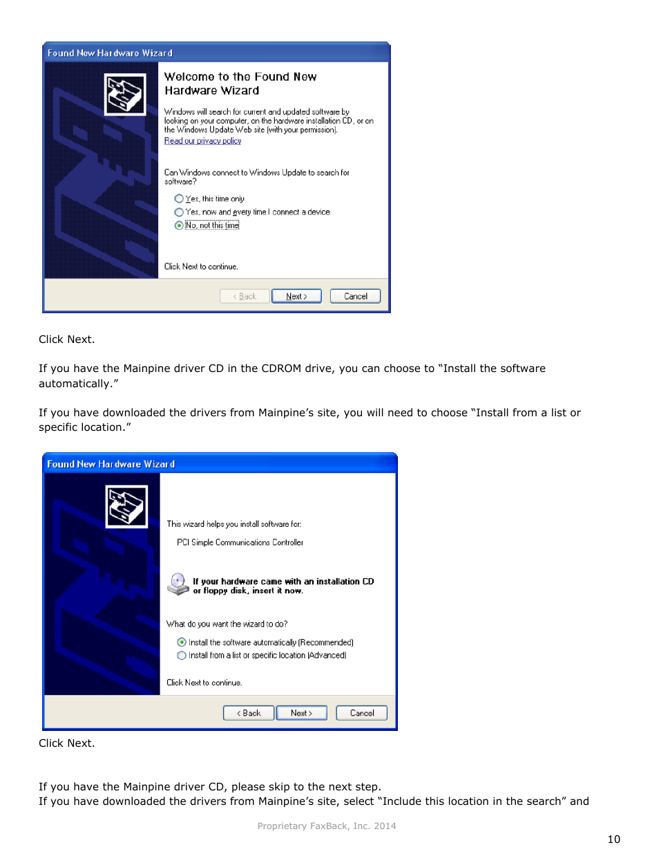 FaxBack NET SatisFAXtion 9.0 - Installation Guide (Small Business Edition) User Manual | Page 10 / 23
