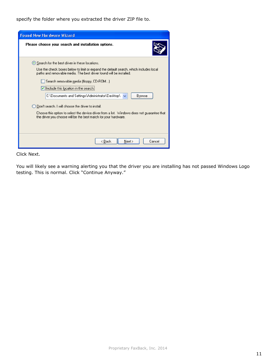 FaxBack NET SatisFAXtion 9.0 - Installation Guide (Small Business Edition) User Manual | Page 11 / 23