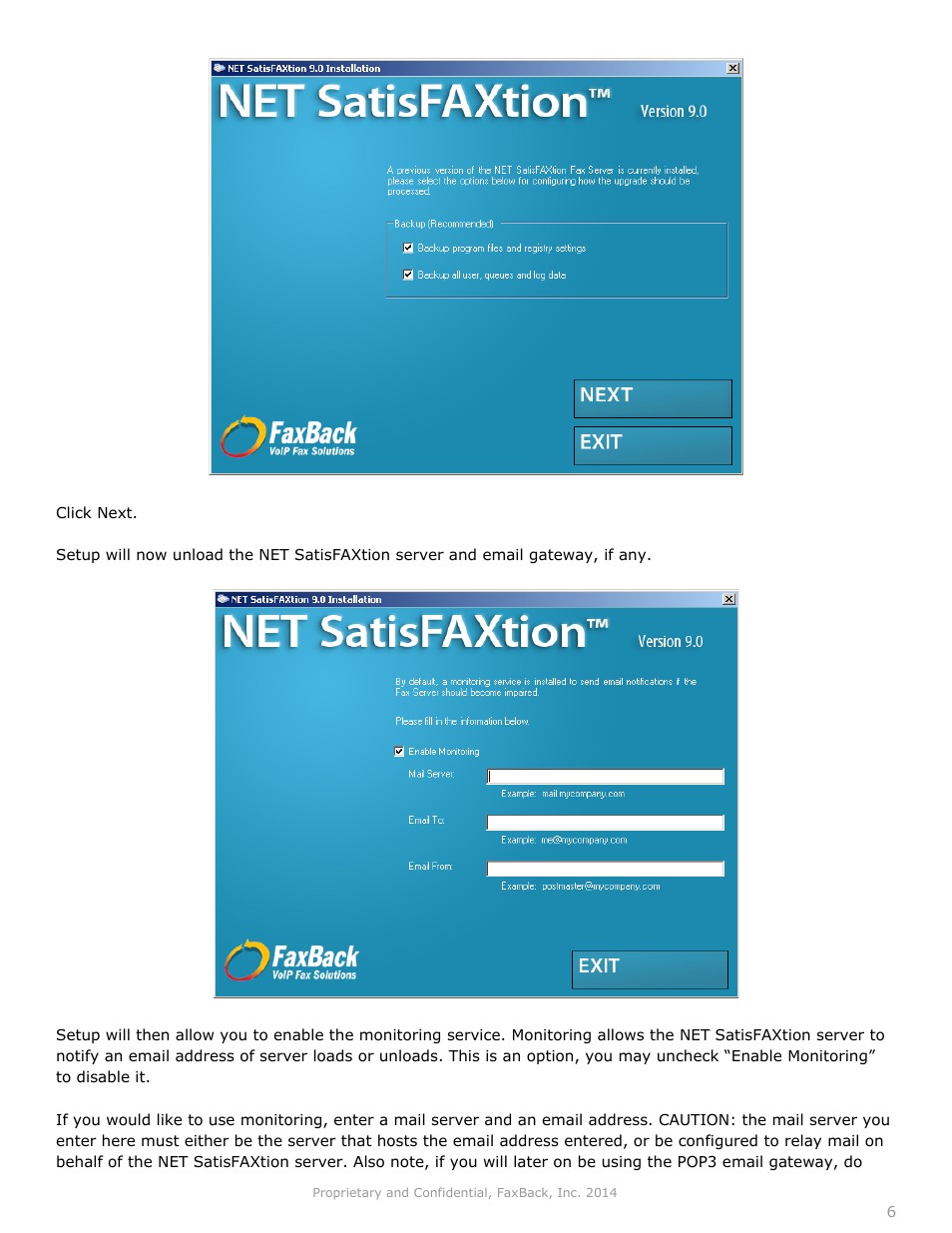 FaxBack NET SatisFAXtion 9.0 - Server Upgrade Guide User Manual | Page 6 / 10