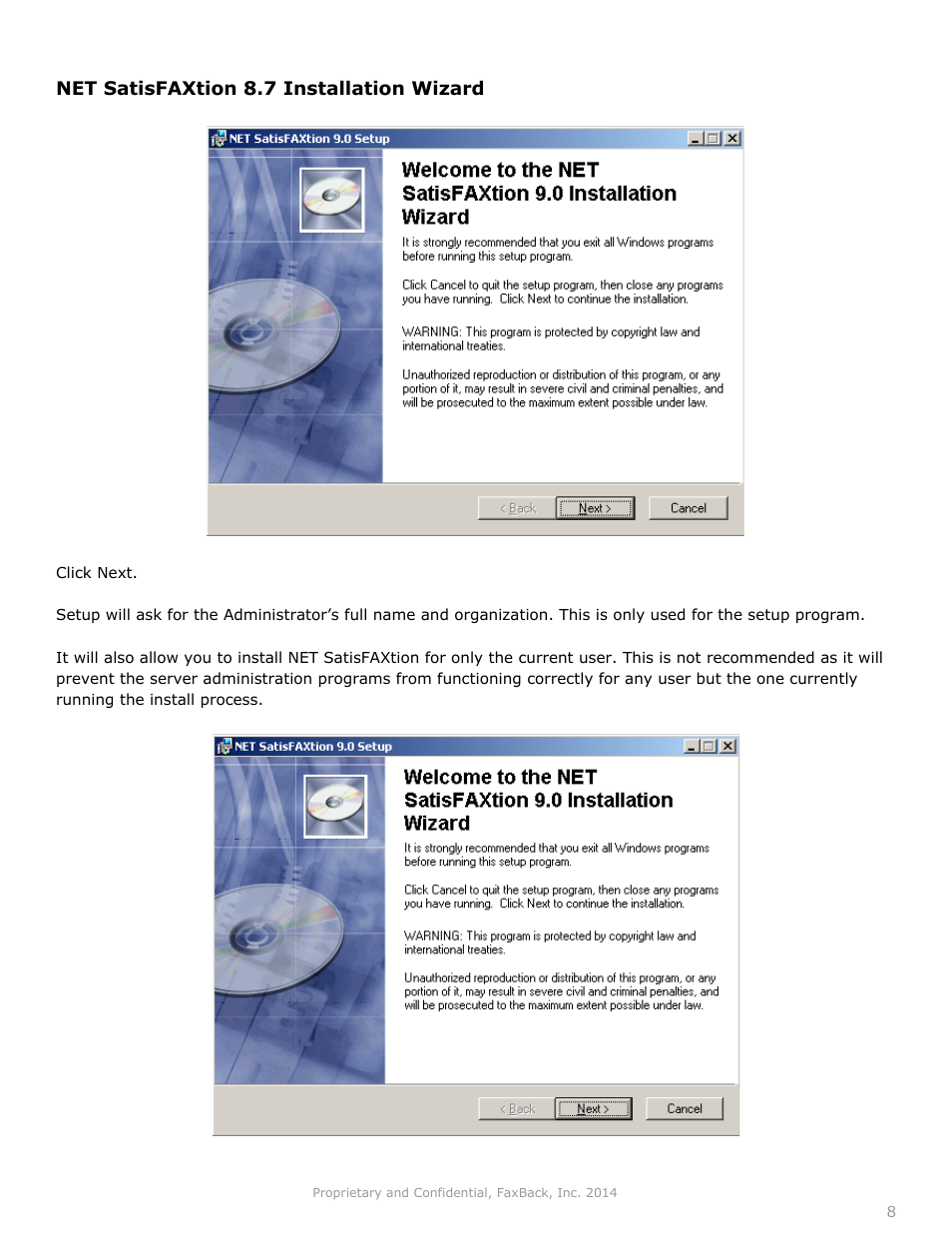 FaxBack NET SatisFAXtion 9.0 - Server Upgrade Guide User Manual | Page 8 / 10
