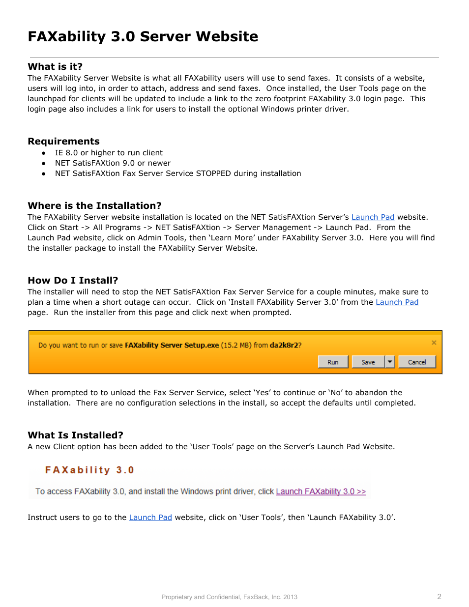 Faxability 3.0 server website | FaxBack FAXability Server 3.0 - Quick Start Guide User Manual | Page 2 / 3