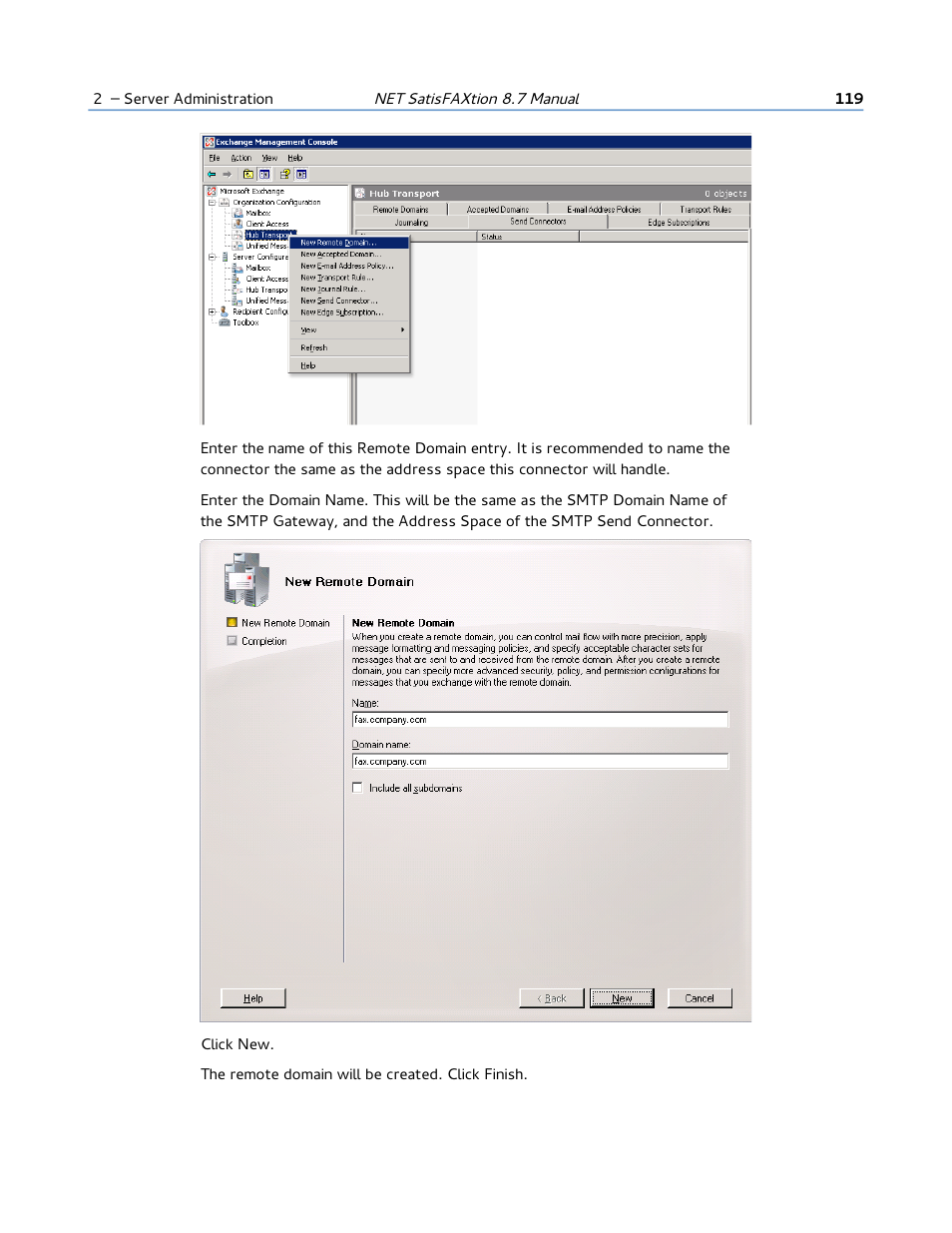 FaxBack NET SatisFAXtion 8.7 (Including R3) - Manual User Manual | Page 119 / 238