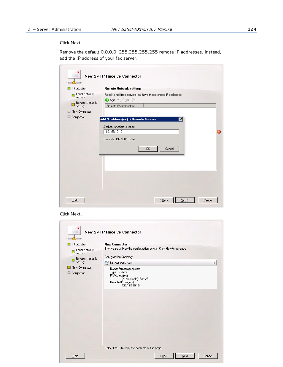 FaxBack NET SatisFAXtion 8.7 (Including R3) - Manual User Manual | Page 124 / 238