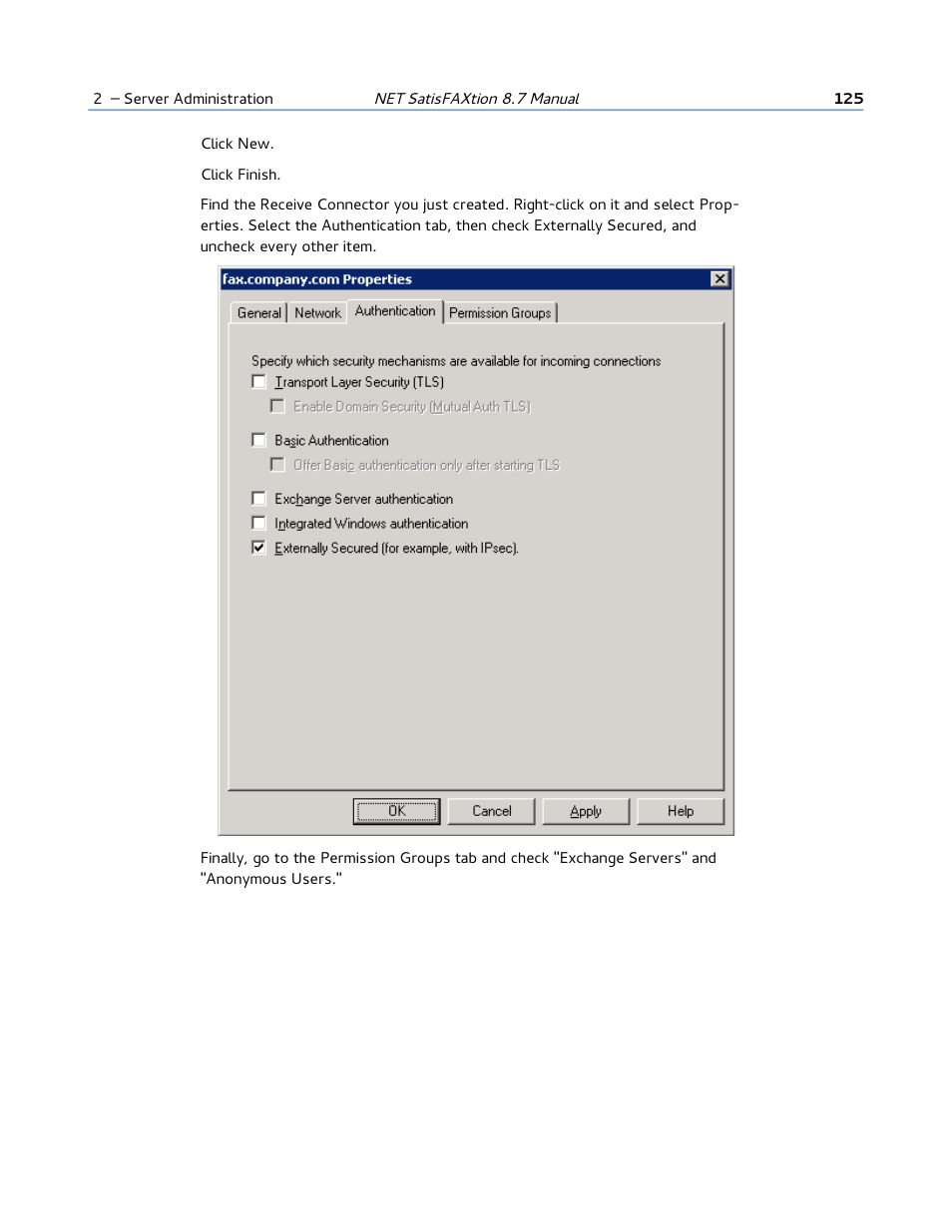 FaxBack NET SatisFAXtion 8.7 (Including R3) - Manual User Manual | Page 125 / 238