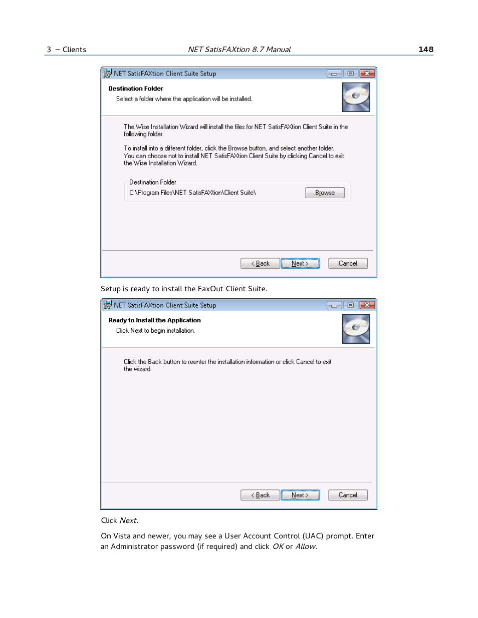 FaxBack NET SatisFAXtion 8.7 (Including R3) - Manual User Manual | Page 148 / 238