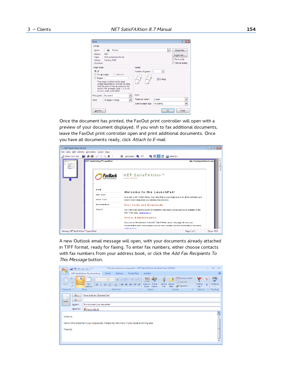 FaxBack NET SatisFAXtion 8.7 (Including R3) - Manual User Manual | Page 154 / 238