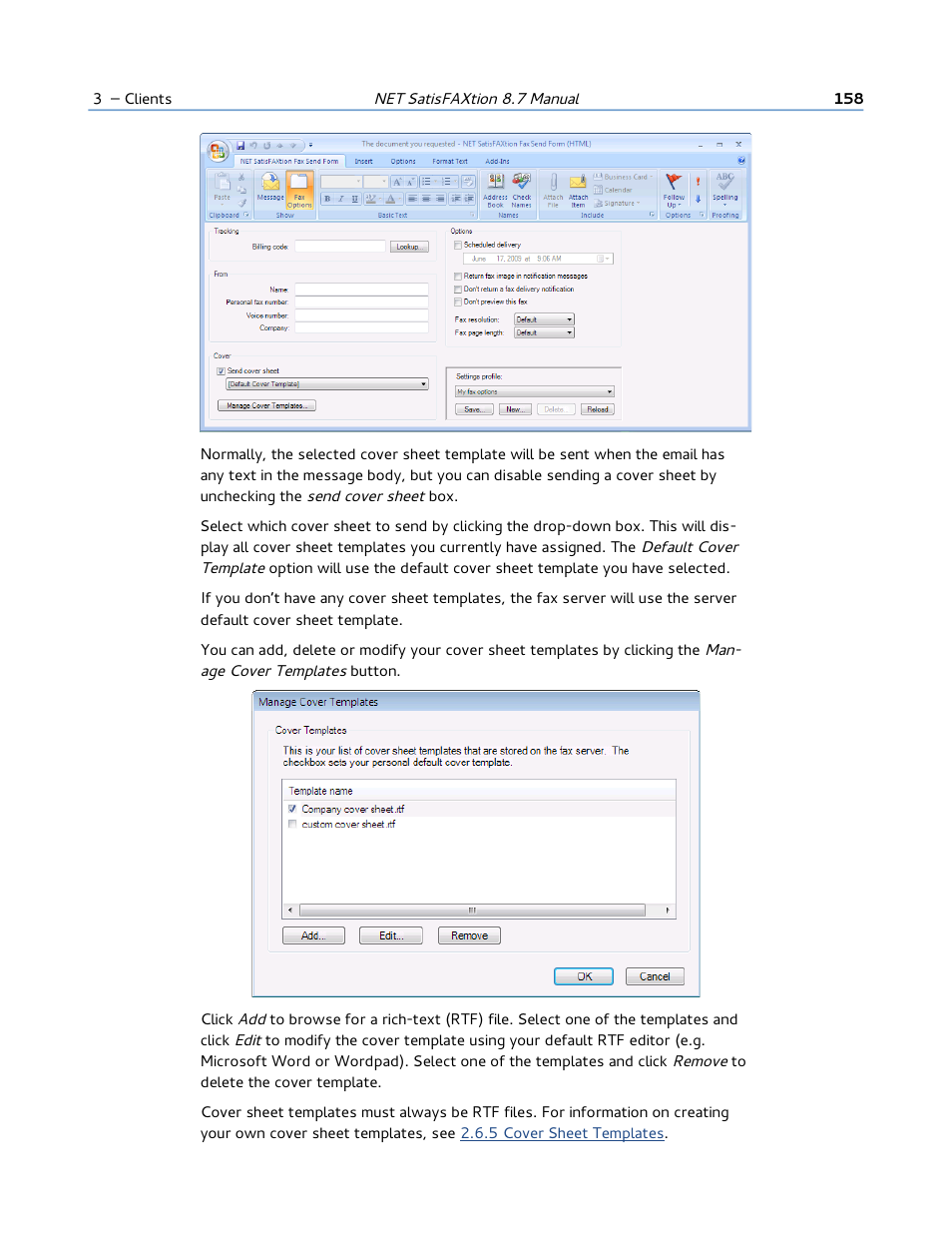 FaxBack NET SatisFAXtion 8.7 (Including R3) - Manual User Manual | Page 158 / 238