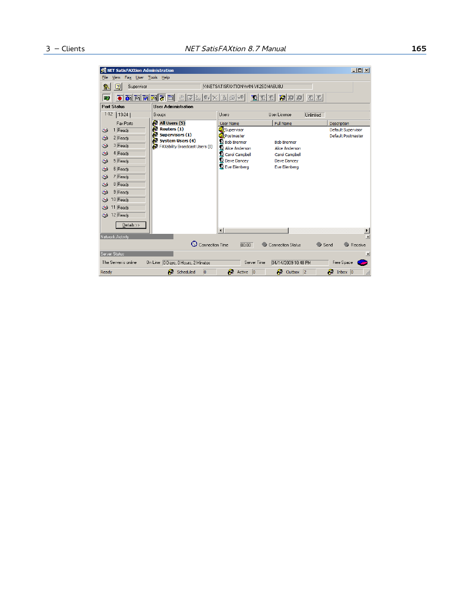 FaxBack NET SatisFAXtion 8.7 (Including R3) - Manual User Manual | Page 165 / 238