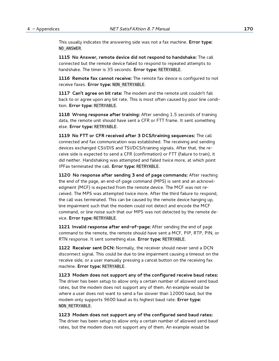 FaxBack NET SatisFAXtion 8.7 (Including R3) - Manual User Manual | Page 170 / 238