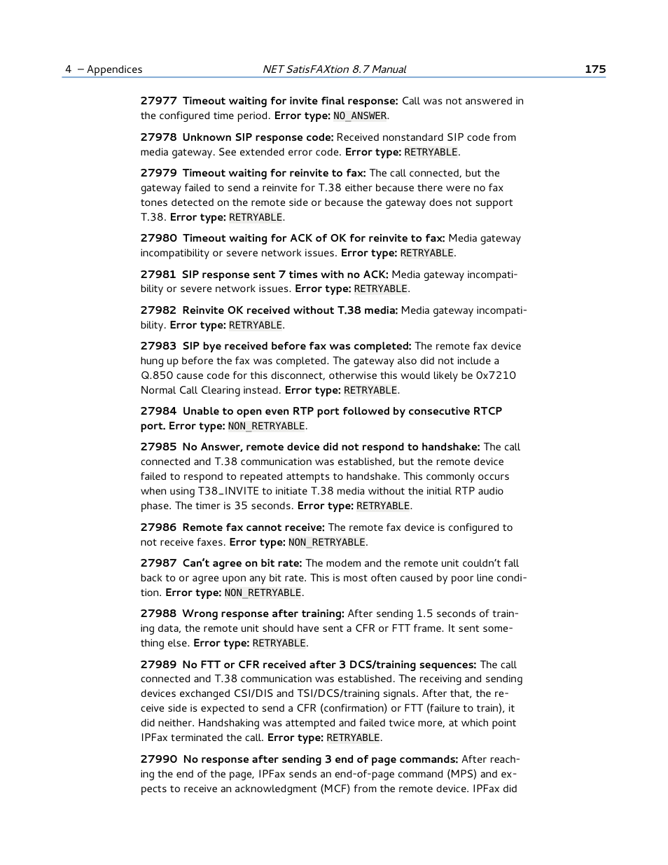 FaxBack NET SatisFAXtion 8.7 (Including R3) - Manual User Manual | Page 175 / 238