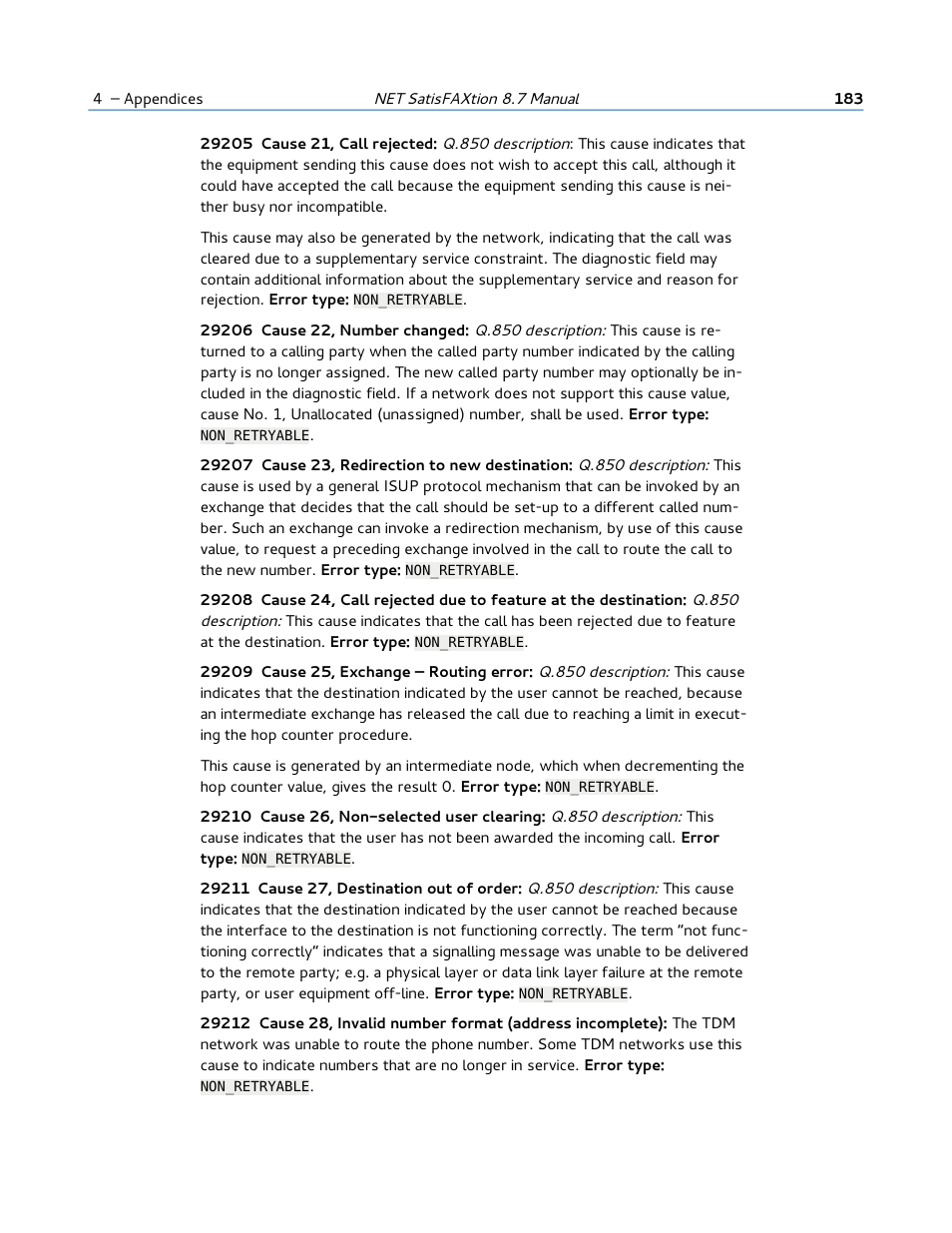 FaxBack NET SatisFAXtion 8.7 (Including R3) - Manual User Manual | Page 183 / 238