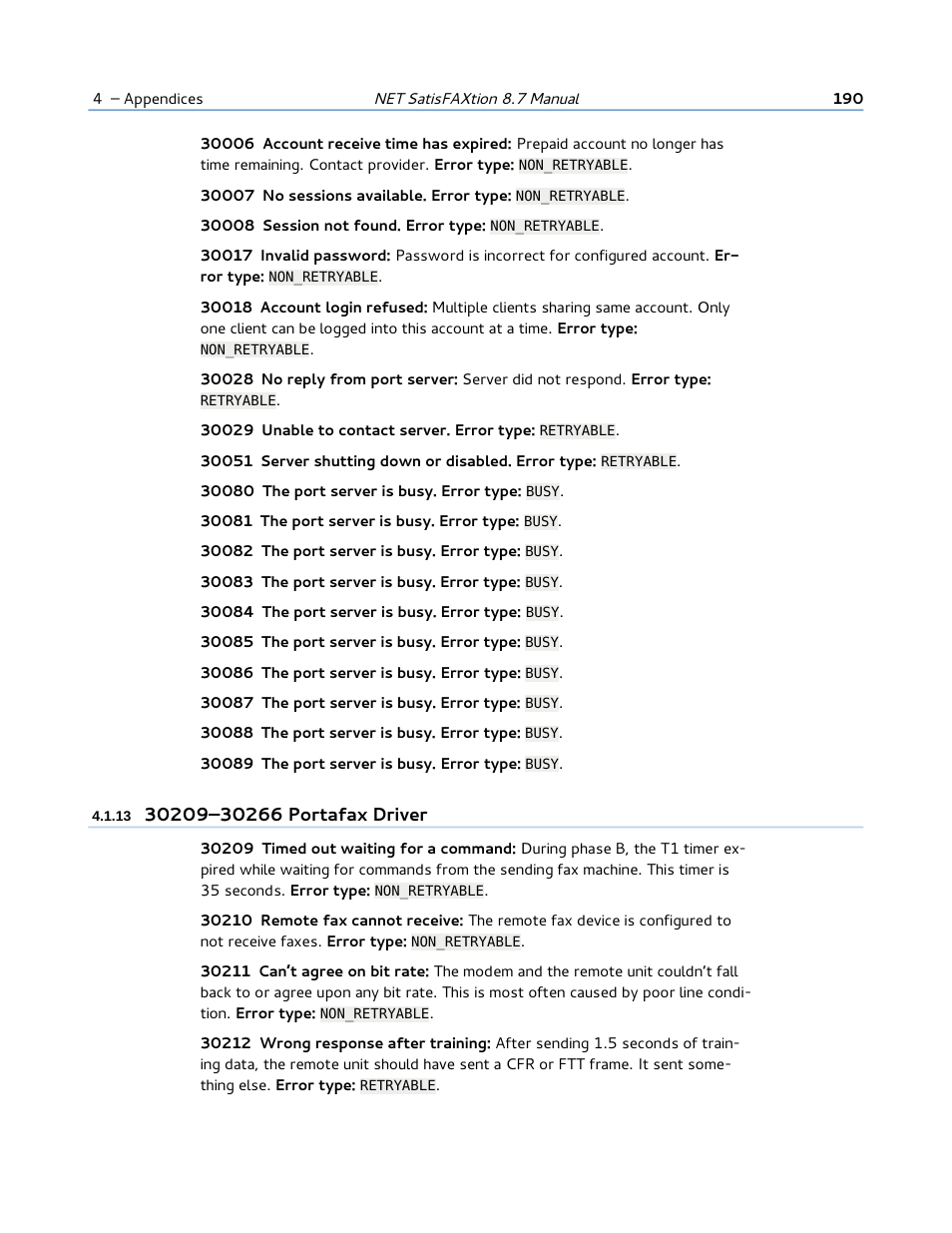 13 30209–30266 portafax driver | FaxBack NET SatisFAXtion 8.7 (Including R3) - Manual User Manual | Page 190 / 238