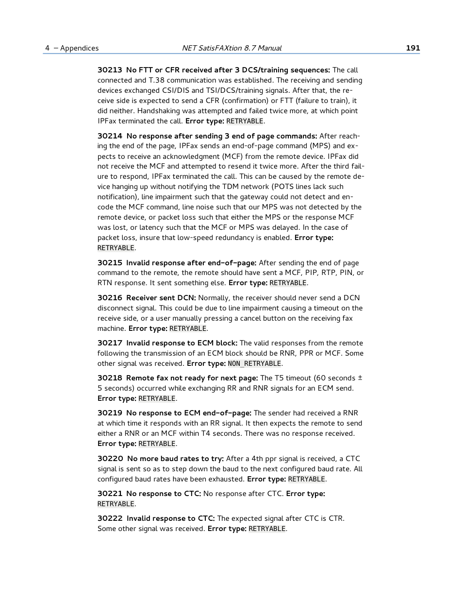 FaxBack NET SatisFAXtion 8.7 (Including R3) - Manual User Manual | Page 191 / 238