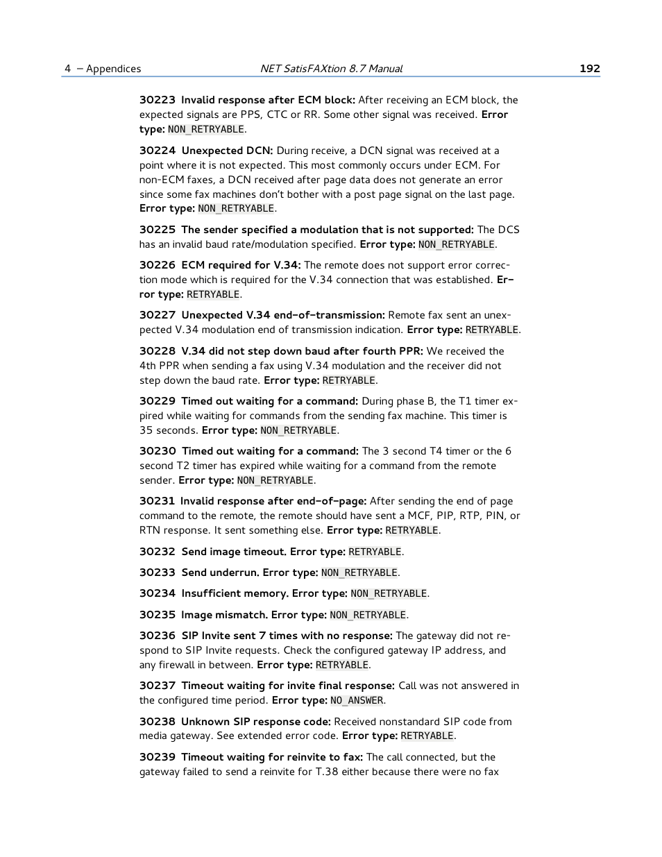 FaxBack NET SatisFAXtion 8.7 (Including R3) - Manual User Manual | Page 192 / 238