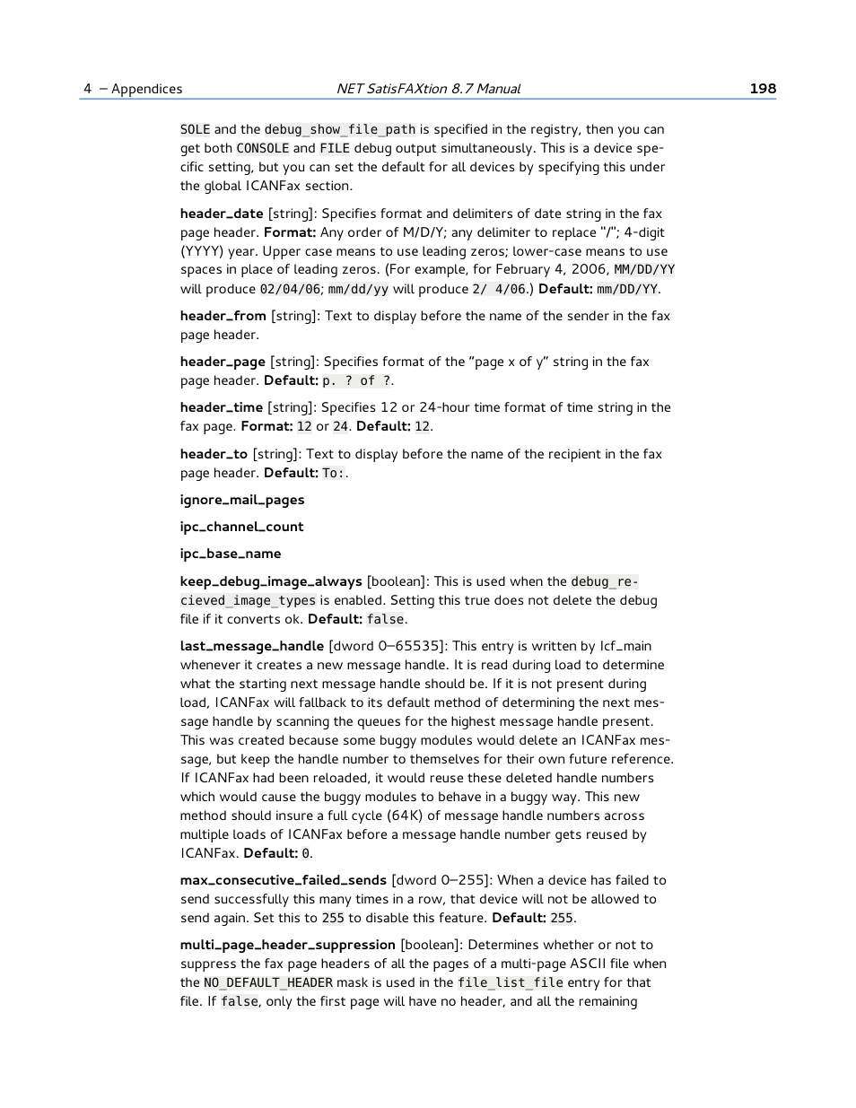 FaxBack NET SatisFAXtion 8.7 (Including R3) - Manual User Manual | Page 198 / 238
