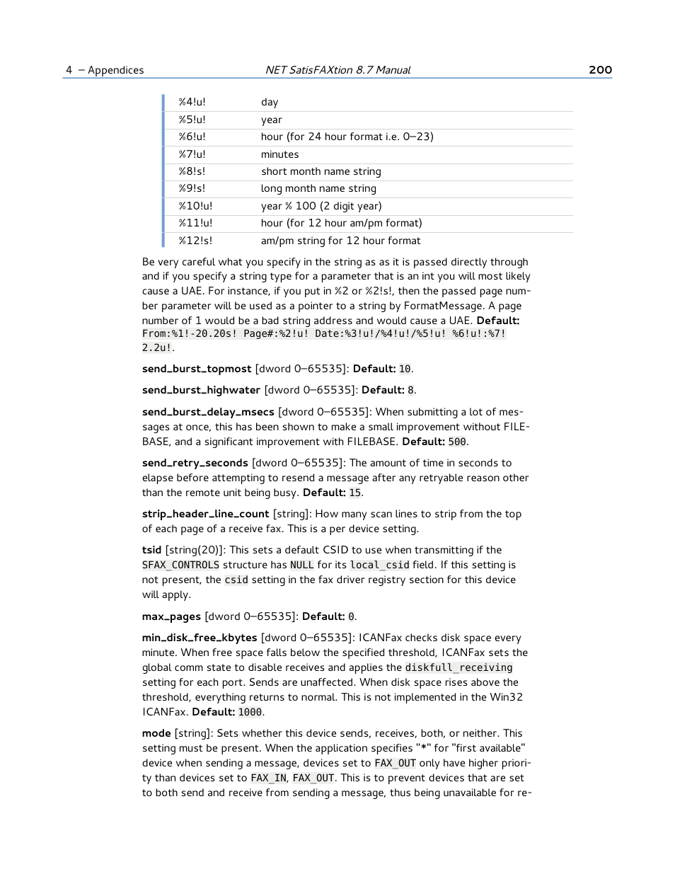 FaxBack NET SatisFAXtion 8.7 (Including R3) - Manual User Manual | Page 200 / 238