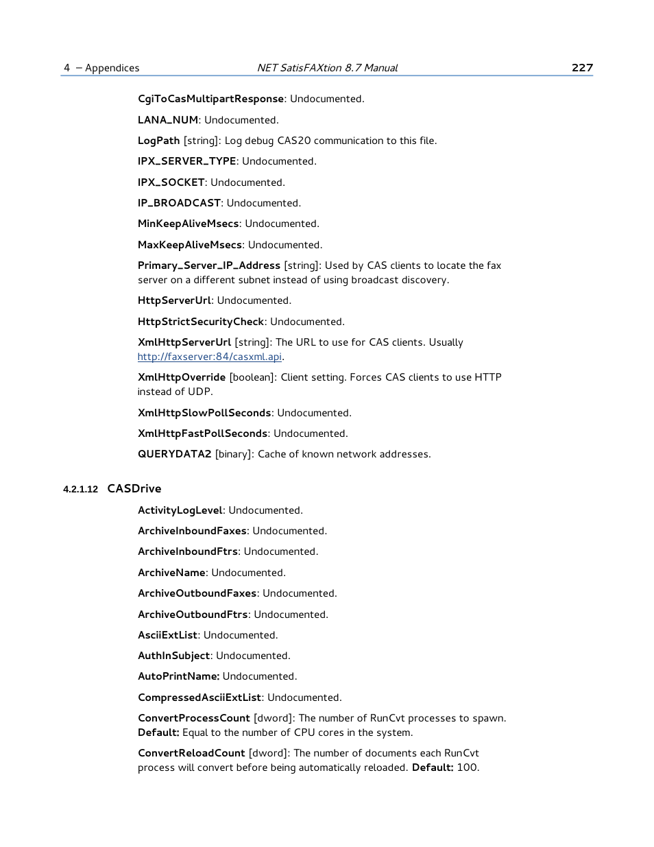 12 casdrive | FaxBack NET SatisFAXtion 8.7 (Including R3) - Manual User Manual | Page 227 / 238