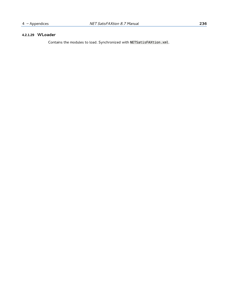 29 wloader | FaxBack NET SatisFAXtion 8.7 (Including R3) - Manual User Manual | Page 236 / 238