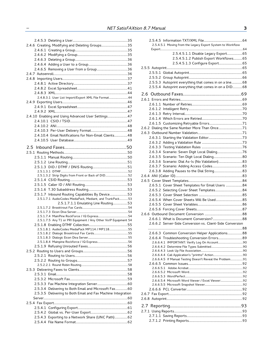 Net satisfaxtion 8.7 manual | FaxBack NET SatisFAXtion 8.7 (Including R3) - Manual User Manual | Page 3 / 238