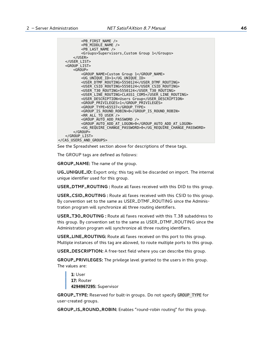 FaxBack NET SatisFAXtion 8.7 (Including R3) - Manual User Manual | Page 46 / 238