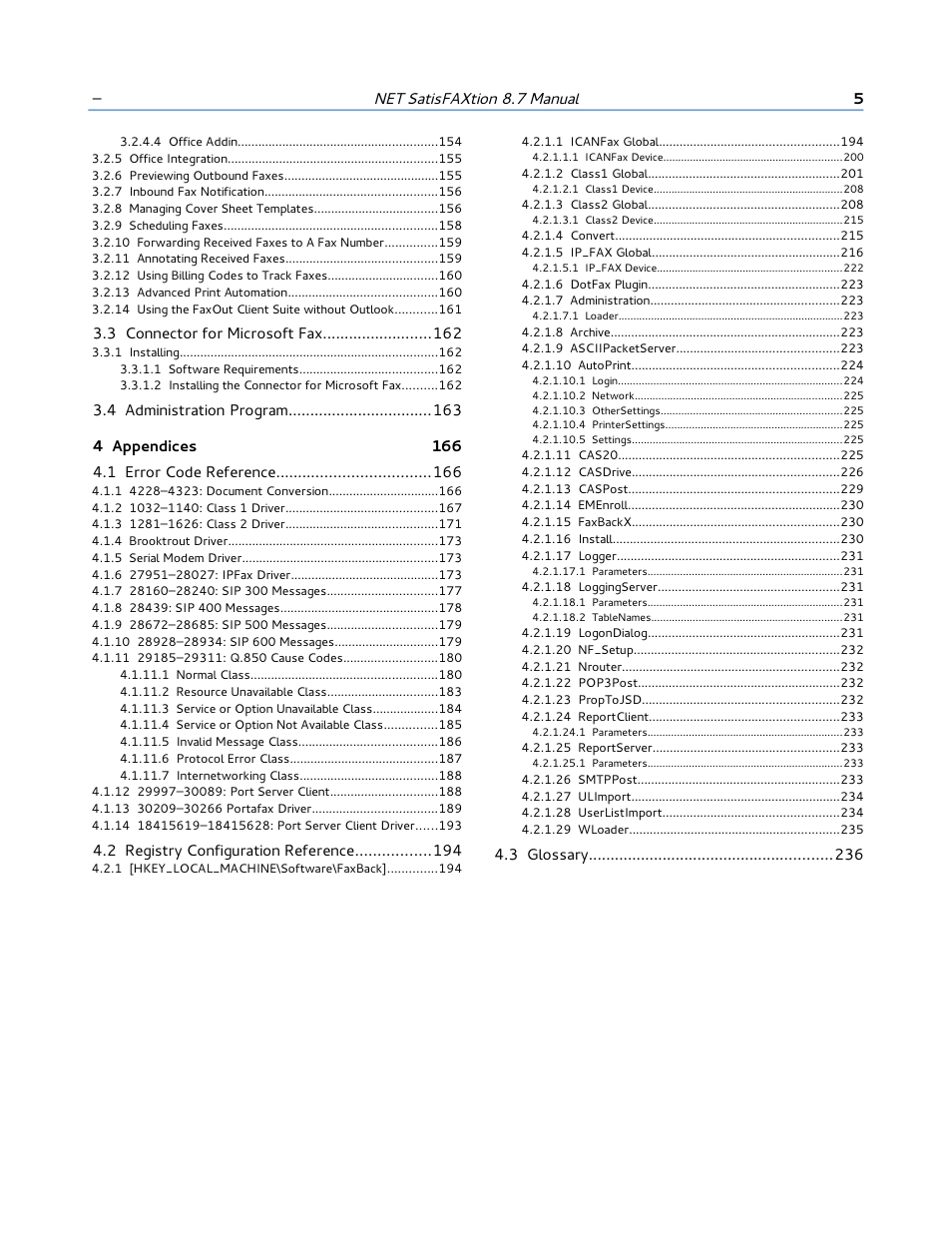 Net satisfaxtion 8.7 manual | FaxBack NET SatisFAXtion 8.7 (Including R3) - Manual User Manual | Page 5 / 238