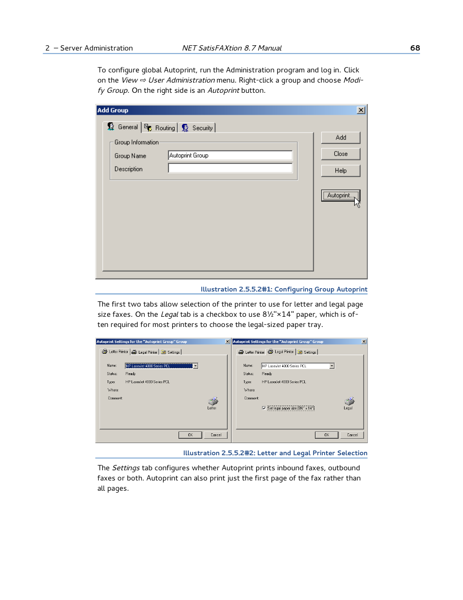 FaxBack NET SatisFAXtion 8.7 (Including R3) - Manual User Manual | Page 68 / 238