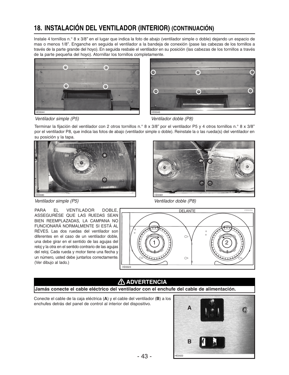 Instalación del ventilador (interior), Continuación) | Broan ELITE RMIP33 User Manual | Page 43 / 48