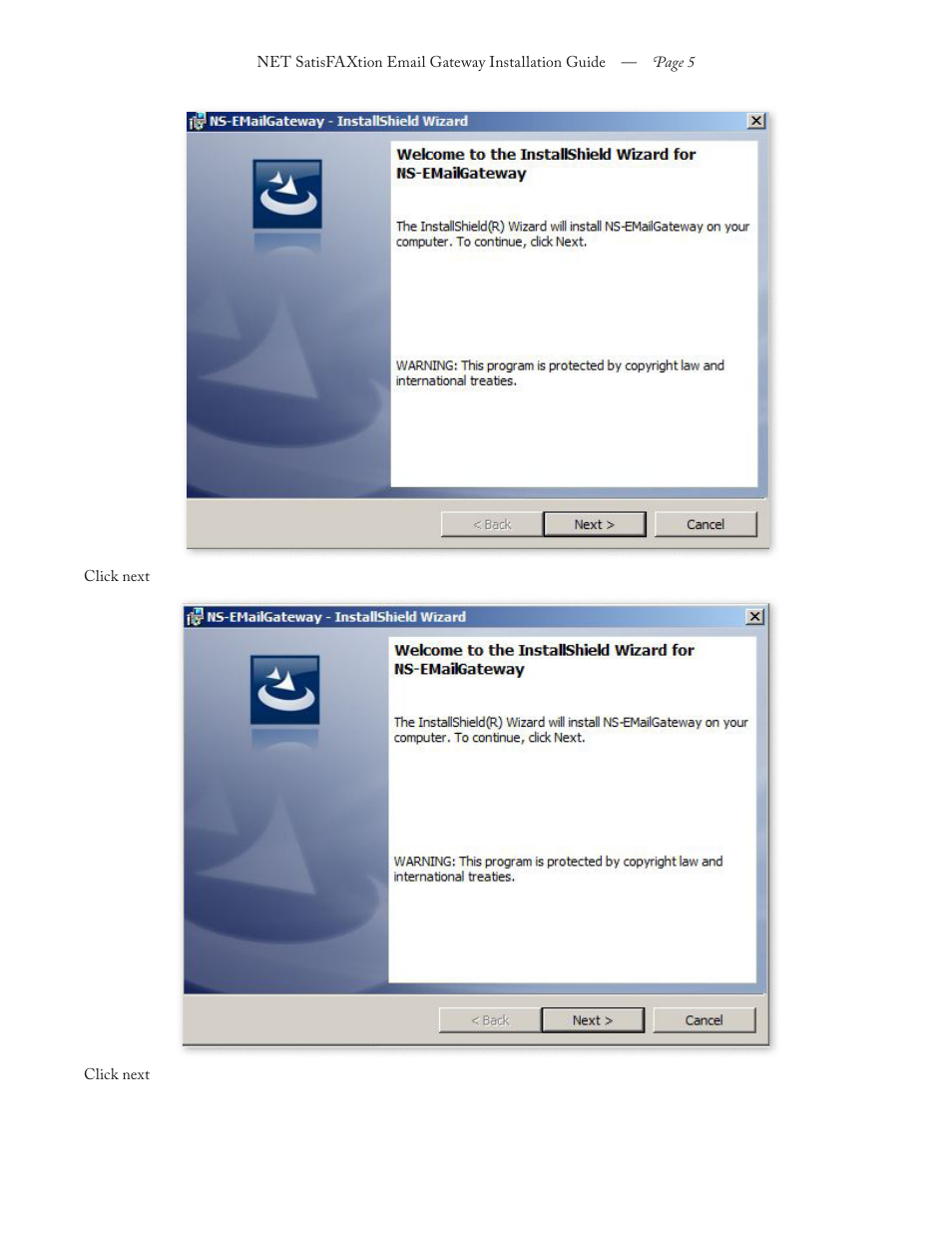 FaxBack NET SatisFAXtion 8.6 - Email Gateway Installation Guide User Manual | Page 5 / 19