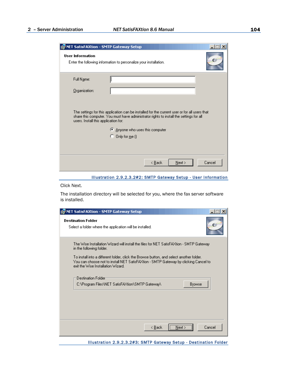 FaxBack NET SatisFAXtion 8.6 - Manual User Manual | Page 104 / 240