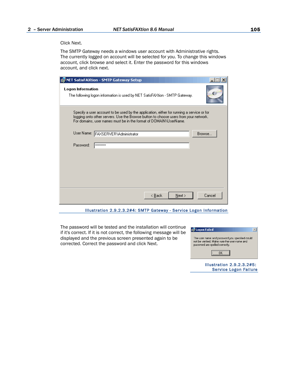 FaxBack NET SatisFAXtion 8.6 - Manual User Manual | Page 105 / 240