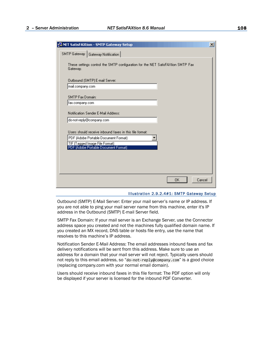 FaxBack NET SatisFAXtion 8.6 - Manual User Manual | Page 108 / 240