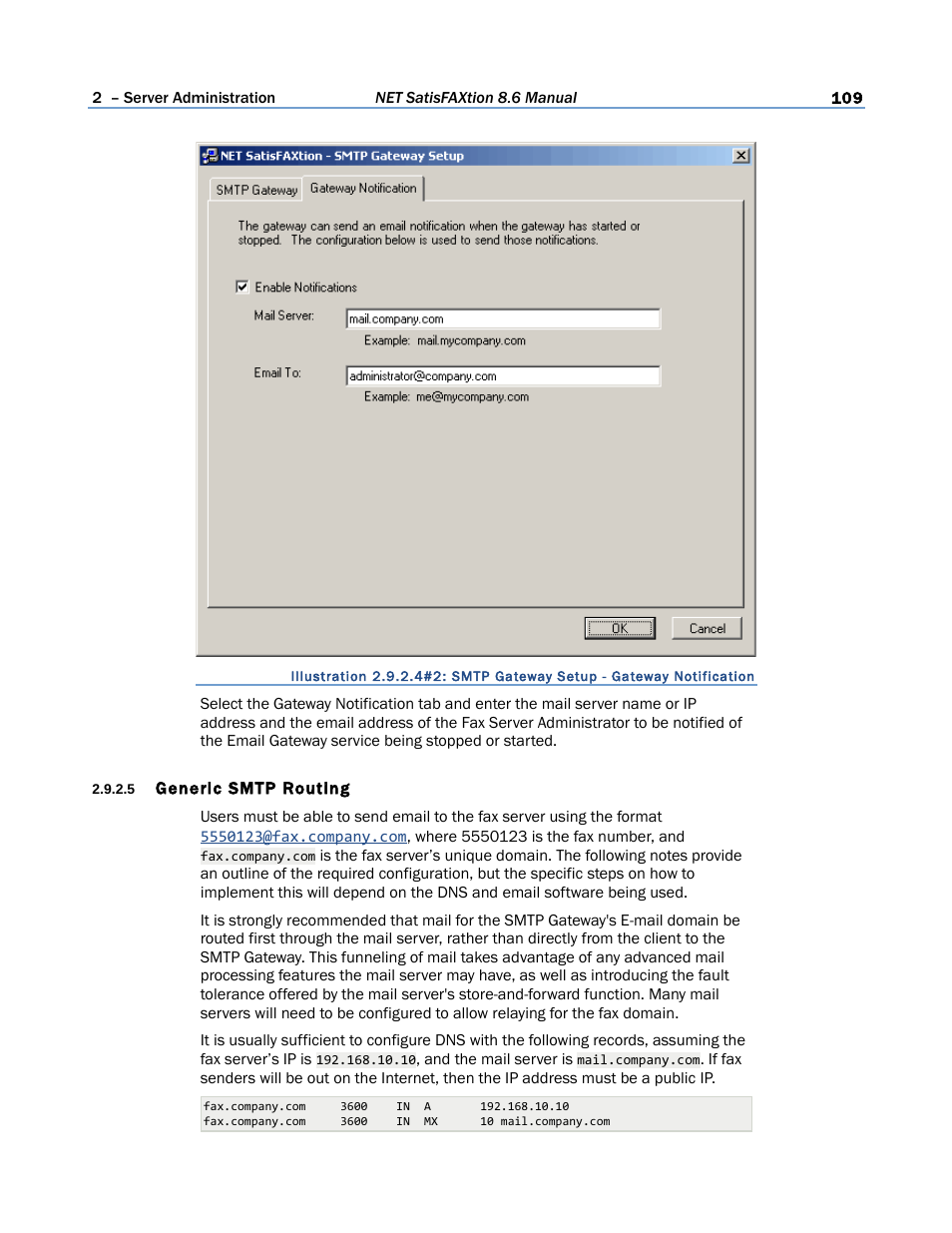 5 generic smtp routing | FaxBack NET SatisFAXtion 8.6 - Manual User Manual | Page 109 / 240
