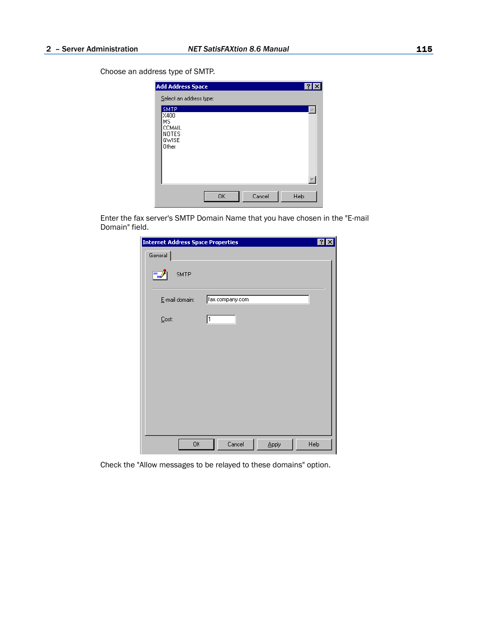 FaxBack NET SatisFAXtion 8.6 - Manual User Manual | Page 115 / 240