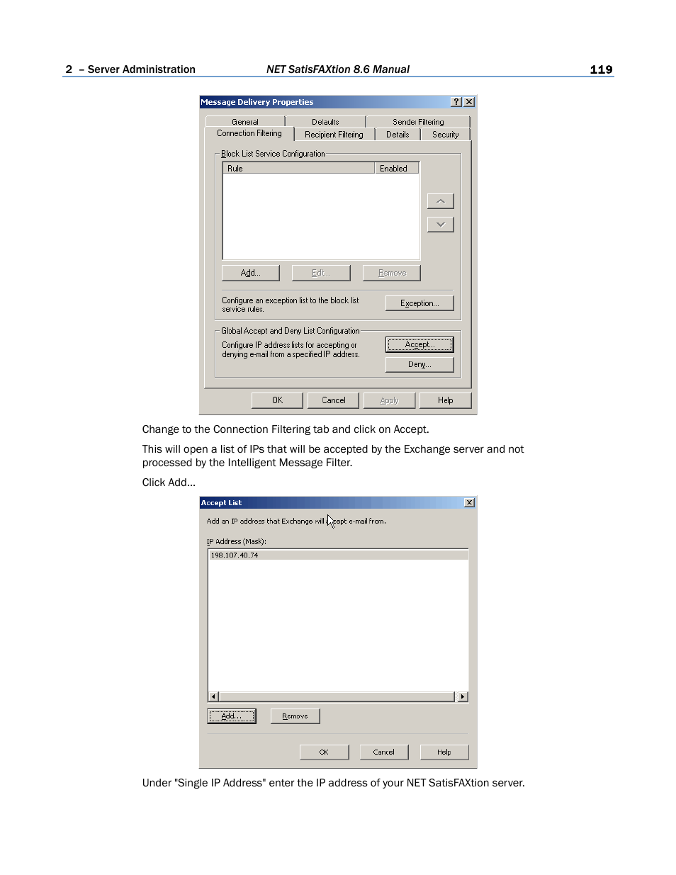 FaxBack NET SatisFAXtion 8.6 - Manual User Manual | Page 119 / 240