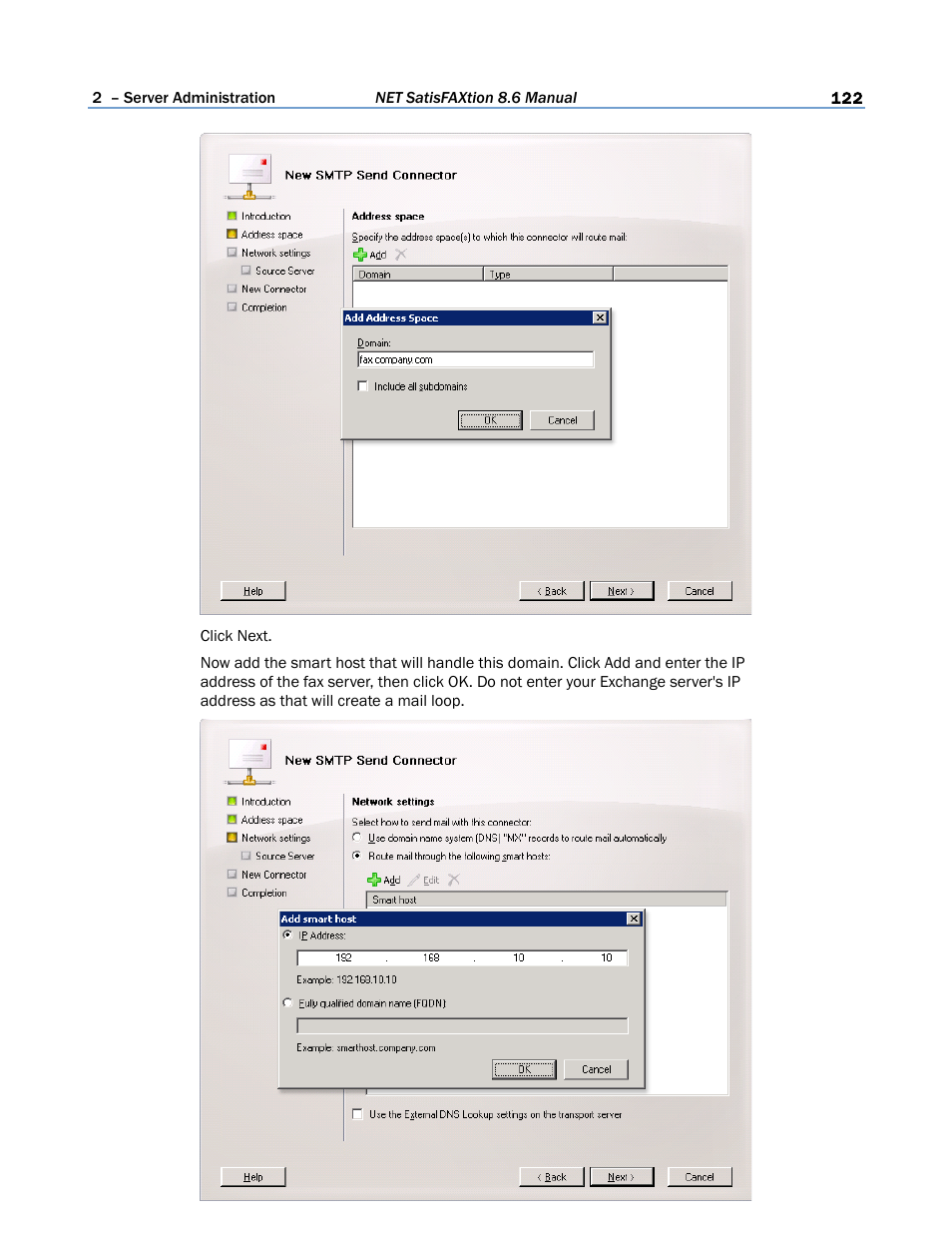 FaxBack NET SatisFAXtion 8.6 - Manual User Manual | Page 122 / 240