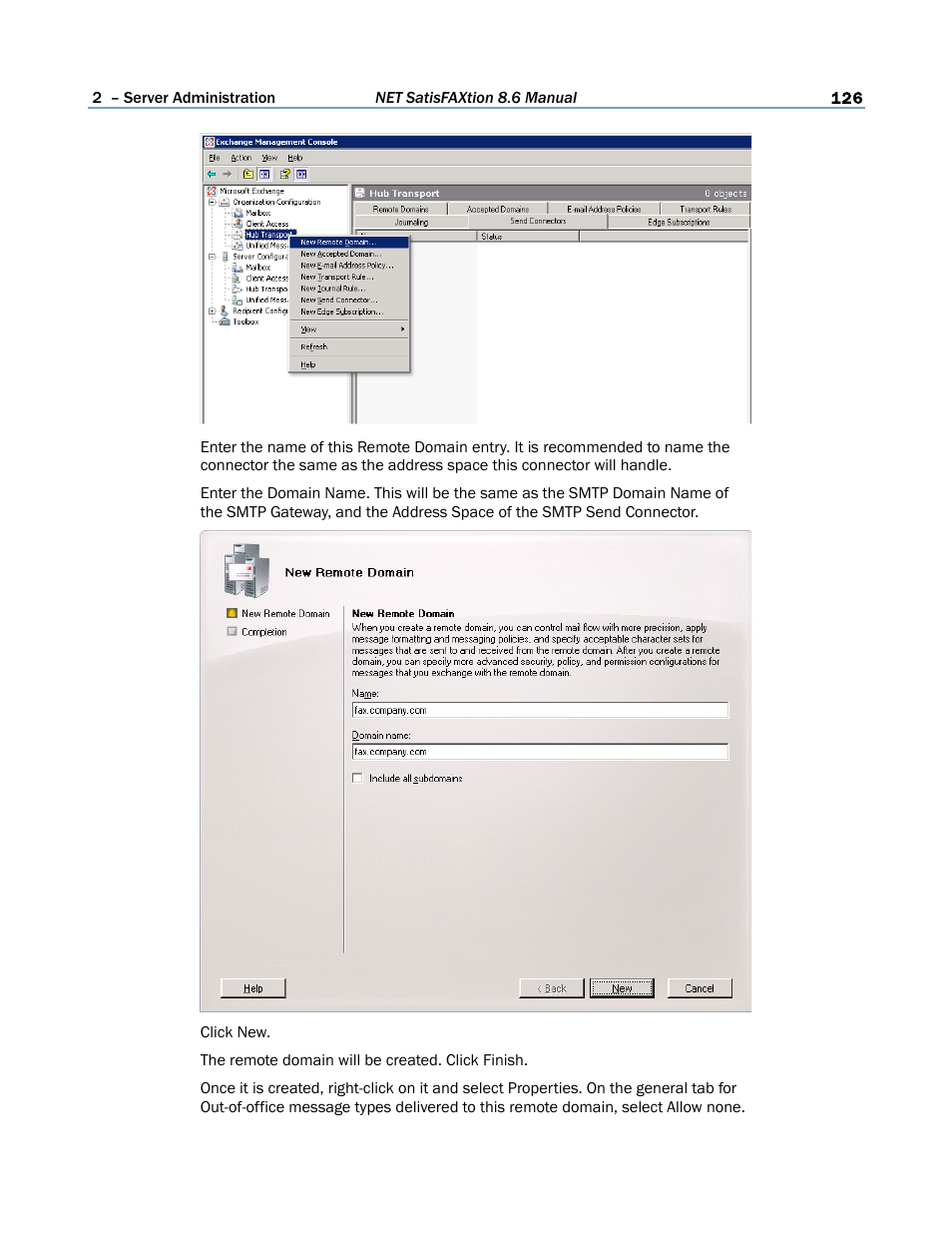 FaxBack NET SatisFAXtion 8.6 - Manual User Manual | Page 126 / 240