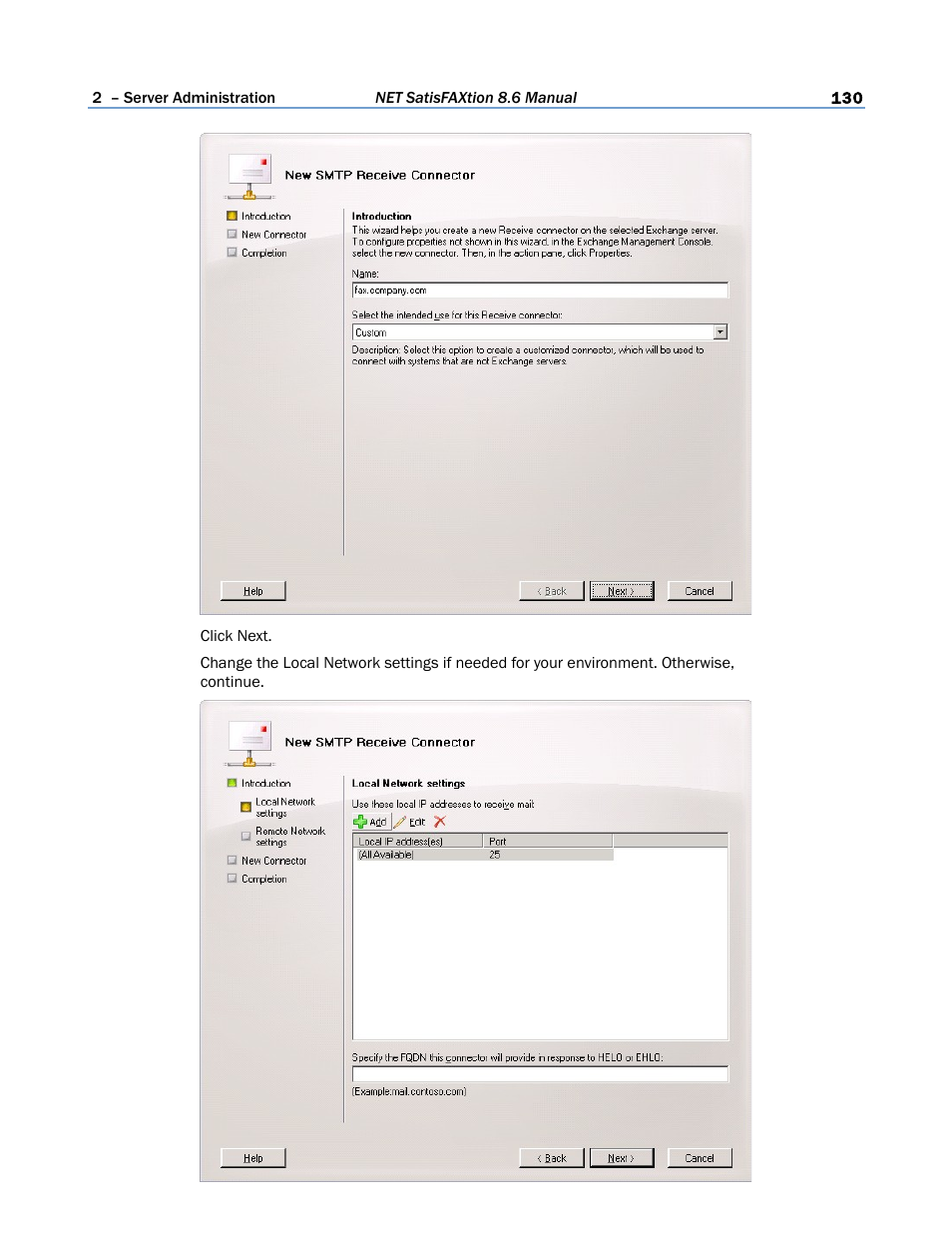 FaxBack NET SatisFAXtion 8.6 - Manual User Manual | Page 130 / 240