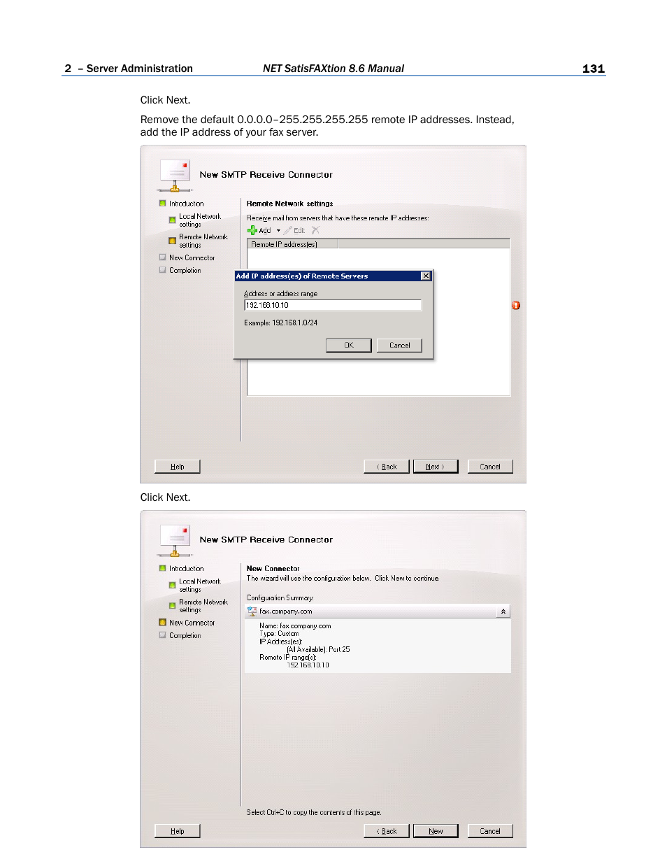 FaxBack NET SatisFAXtion 8.6 - Manual User Manual | Page 131 / 240