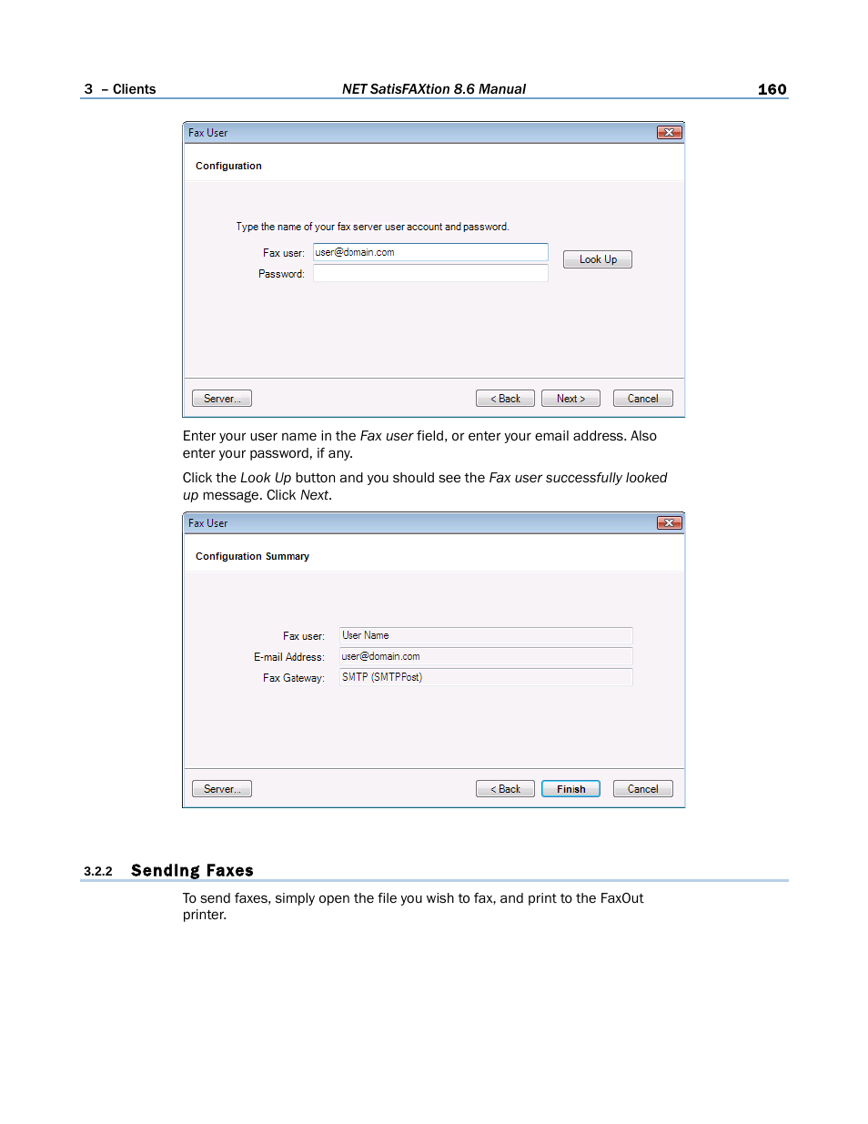 2 sending faxes | FaxBack NET SatisFAXtion 8.6 - Manual User Manual | Page 160 / 240