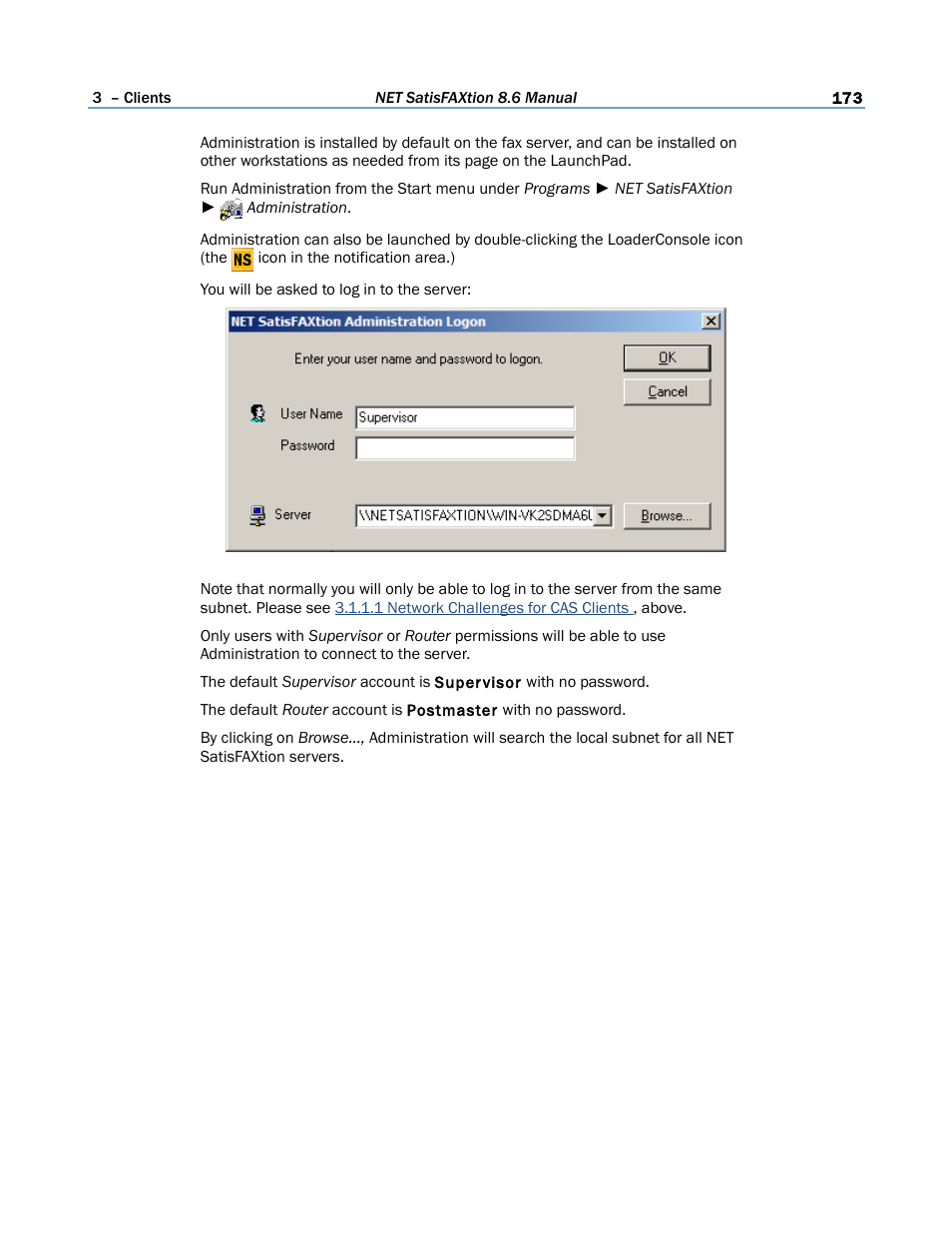 FaxBack NET SatisFAXtion 8.6 - Manual User Manual | Page 173 / 240