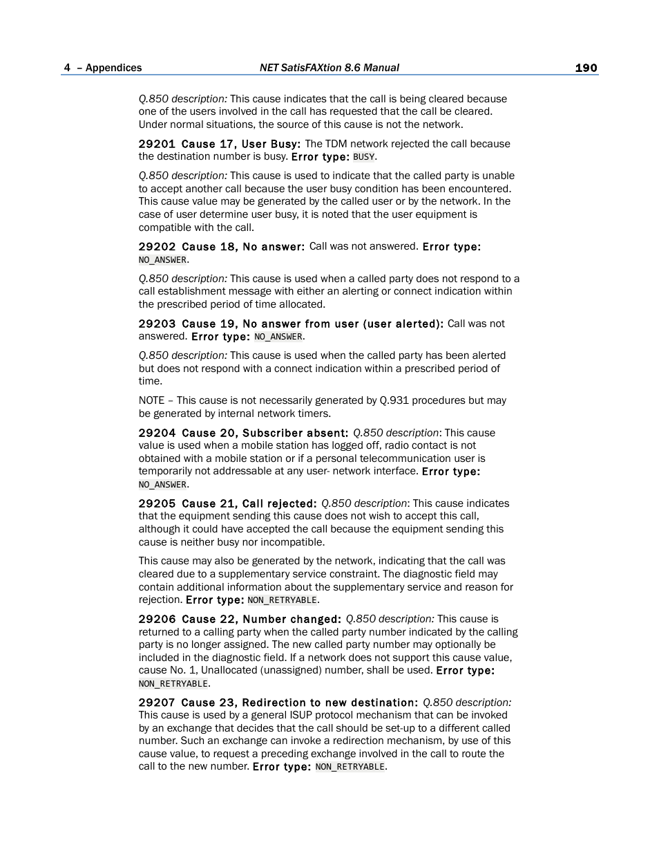 FaxBack NET SatisFAXtion 8.6 - Manual User Manual | Page 190 / 240