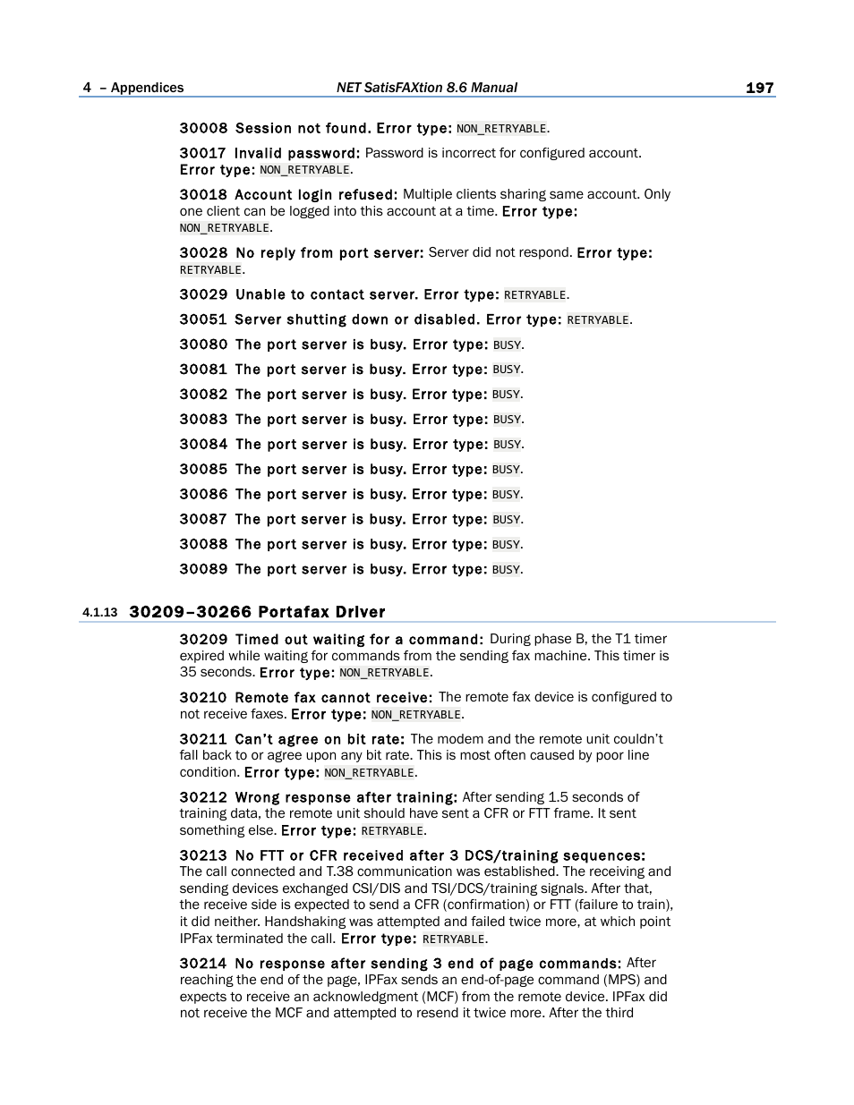 13 30209–30266 portafax driver | FaxBack NET SatisFAXtion 8.6 - Manual User Manual | Page 197 / 240