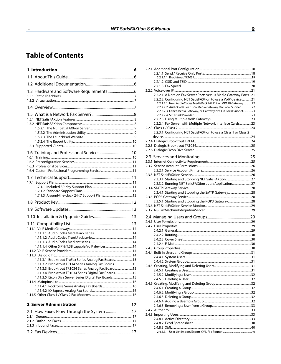 Net satisfaxtion 8.6 manual 2 | FaxBack NET SatisFAXtion 8.6 - Manual User Manual | Page 2 / 240
