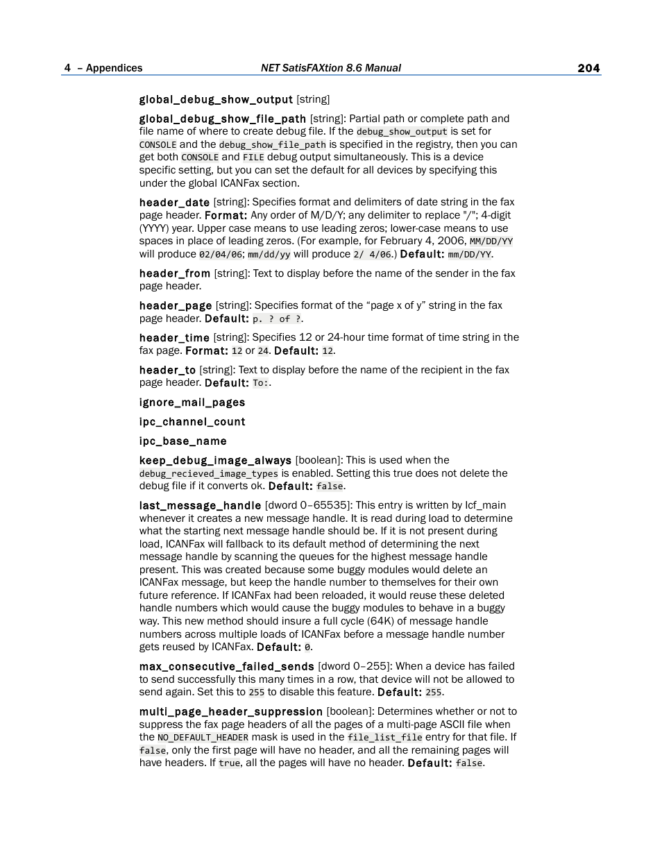 FaxBack NET SatisFAXtion 8.6 - Manual User Manual | Page 204 / 240
