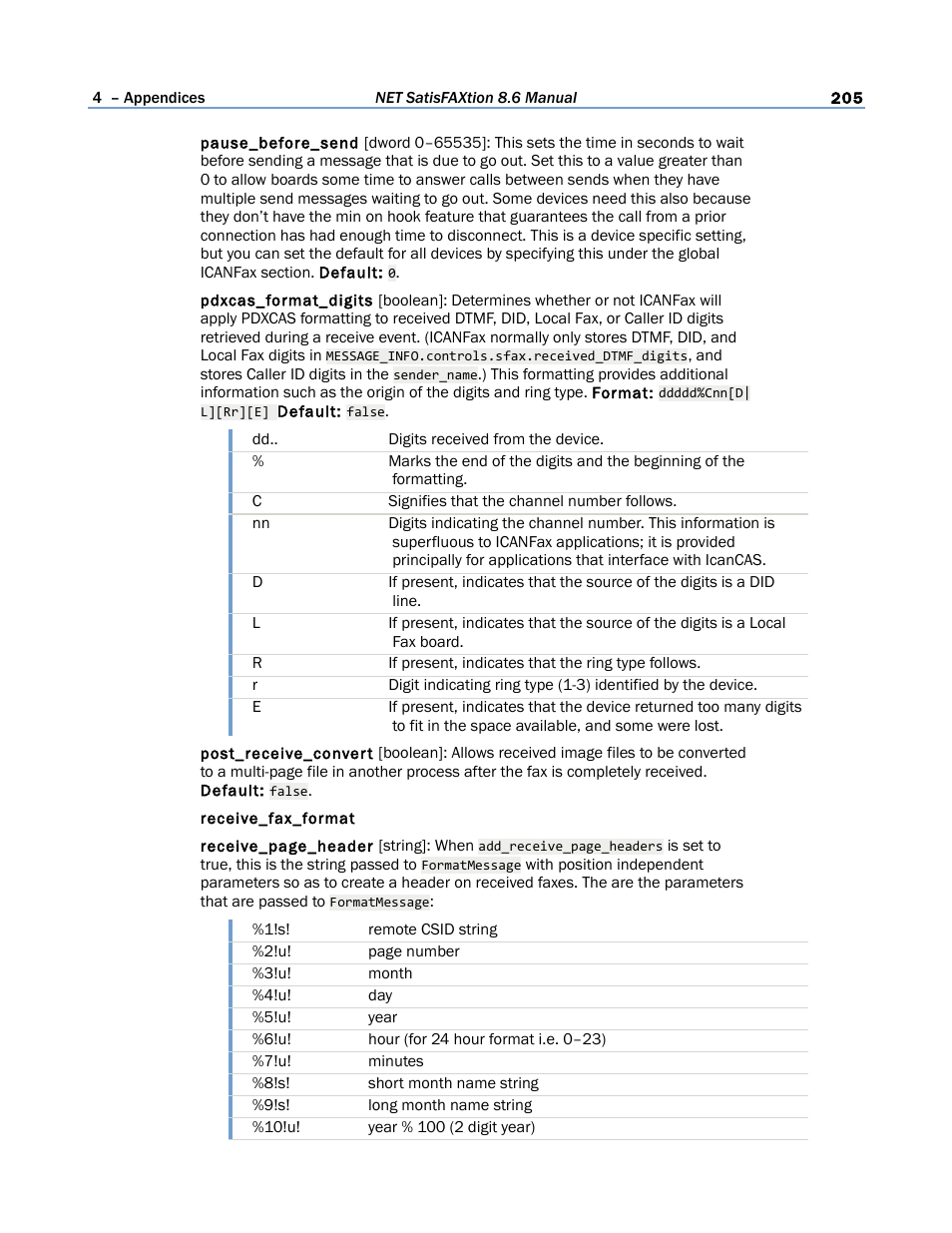 FaxBack NET SatisFAXtion 8.6 - Manual User Manual | Page 205 / 240